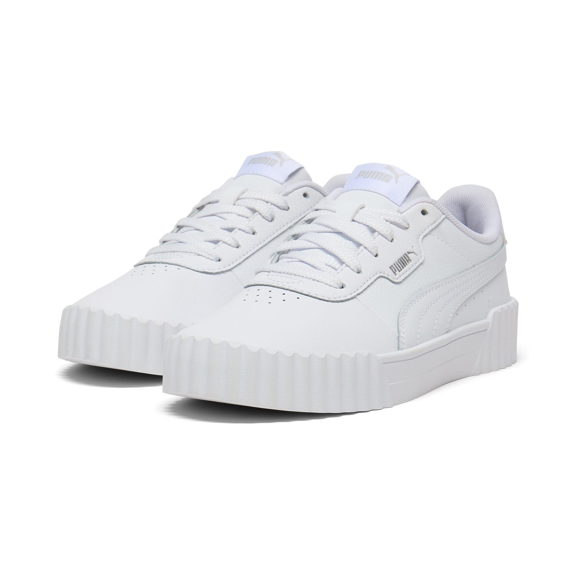 Puma Women's Carina 3.0 Sneaker, Puma White-Puma White-Puma Silver