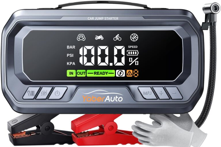 🔥 YaberAuto 12-in-1 Jump Starter with Air Compressor 8000A 160PSI 65W Charge  — $49.49  (was $189.99)