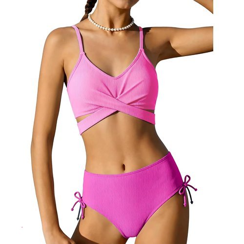 🔥 Girls 2 Piece Swimsuit Hawaiian Criss Cross Bikini Bathing Suit Summer Beach  — $6.99  (was $17.91)