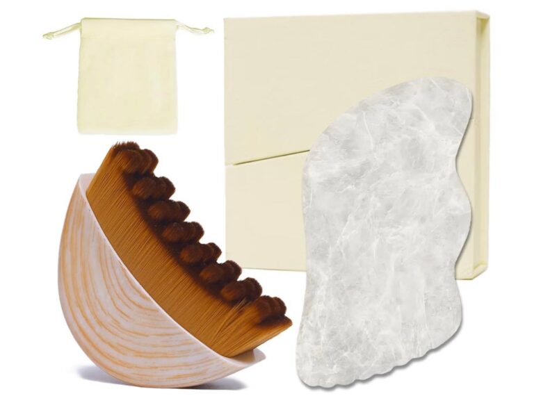 🔥 Lymphatic Contour Face Brush & White Jade Gua Sha Stone, Lymphatic Drainage Brush for Face & Neck, Face Brush for Lmphat  — $6  (was $24)