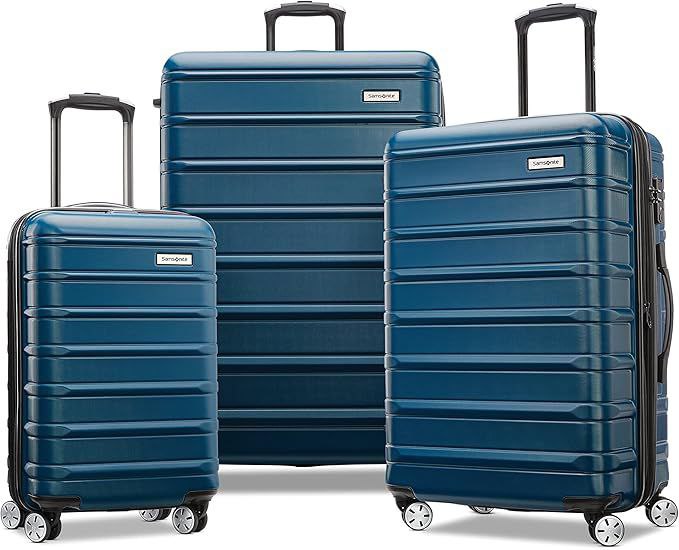🔥 Samsonite Omni 2 Hardside Expandable Luggage with Spinner Wheels, 3-Piece Set (19/24/28), Lagoon Blue