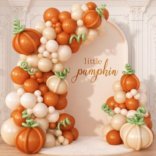 🔥 CROSSFINGERS Fall Pumpkins Balloon Arch Kit Baby Shower Decoration  — $6.00  (was $11.99)