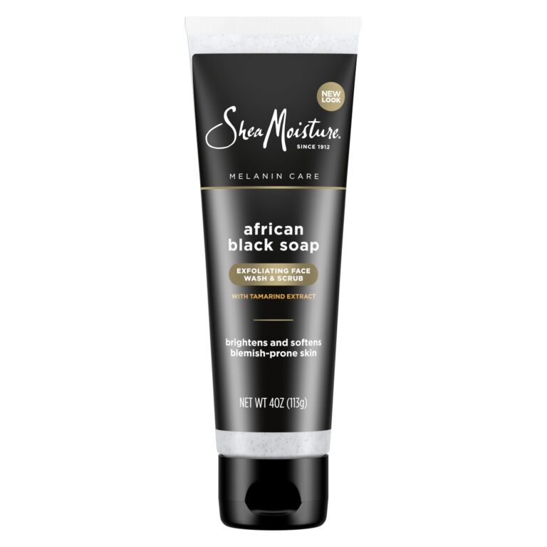 🔥 SheaMoisture Facial Wash and Scrub African Black Soap for Blemish Prone Skin to Clarify Skin 4 oz  — $4.54  (was $10.99)