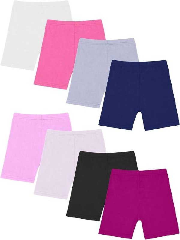 🔥 Ruisita 8 Pack Girls Bike Cartwheel Shorts Toddler Under Dress Dance Short Kids Safety Shorts(2-14 Years Old and up)  — $7  (was $16)