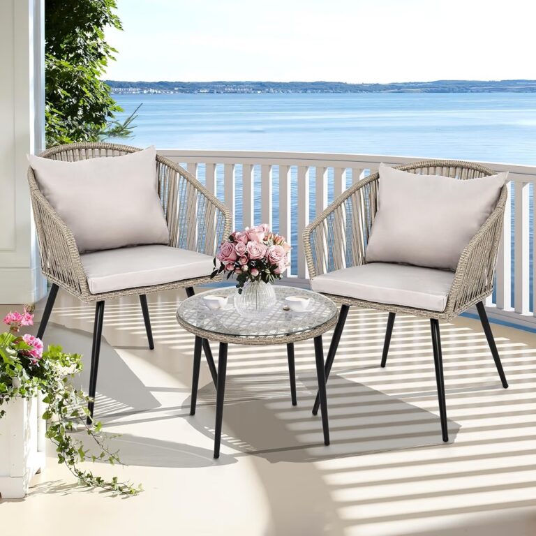 🔥 YITAHOME 3-Piece Wicker Small Patio Balcony Chair Set, Outdoor Rattan Conversation Apartment Chairs for Backyard, Balcon  — $99  (was $179)