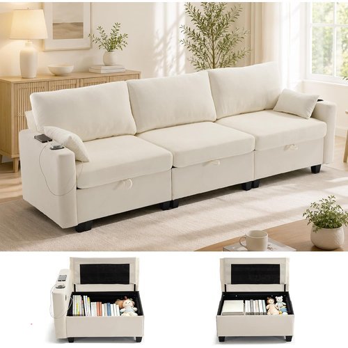 🔥 110″ Modular Sectional Couch with Storage Seat  — $349.99  (was $699.00)