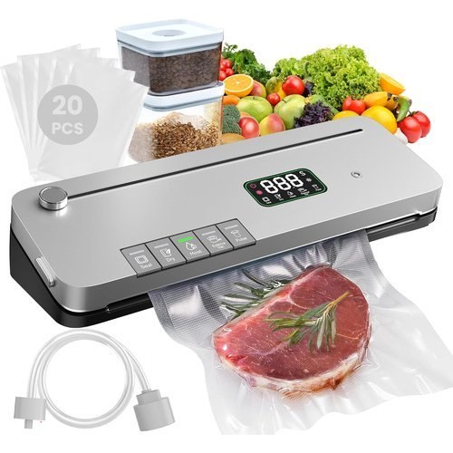 🔥 Food Vacuum Sealer Machine 75kPa, Built-in Cutter, Pulse Function  — $19.99  (was $79.99)