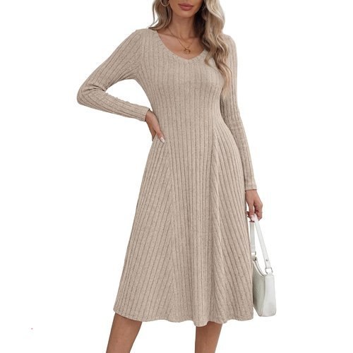 🔥 KIRUNDO Sweater Dress for Women Long Sleeve Ribbed Knit Midi Fall Dresses  — $16.99  (was $60.99)