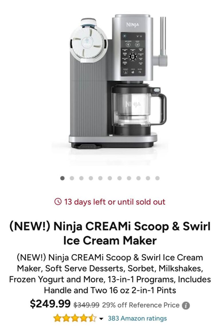 🔥 NEW!) Ninja CREAMi Scoop & Swirl Ice Cream Maker  — $249.99