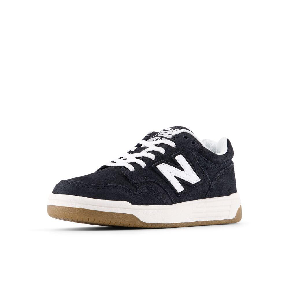 New Balance Kid's 480 V1 Lace-Up Sneaker, White/Black