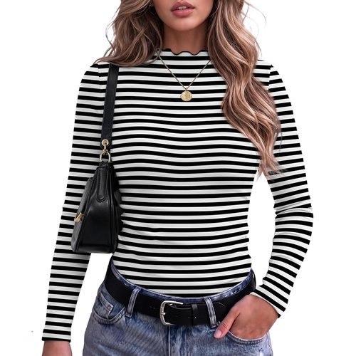🔥 Long Sleeve Shirts for Women Lettuce Trim  — $5.99  (was $19.99)