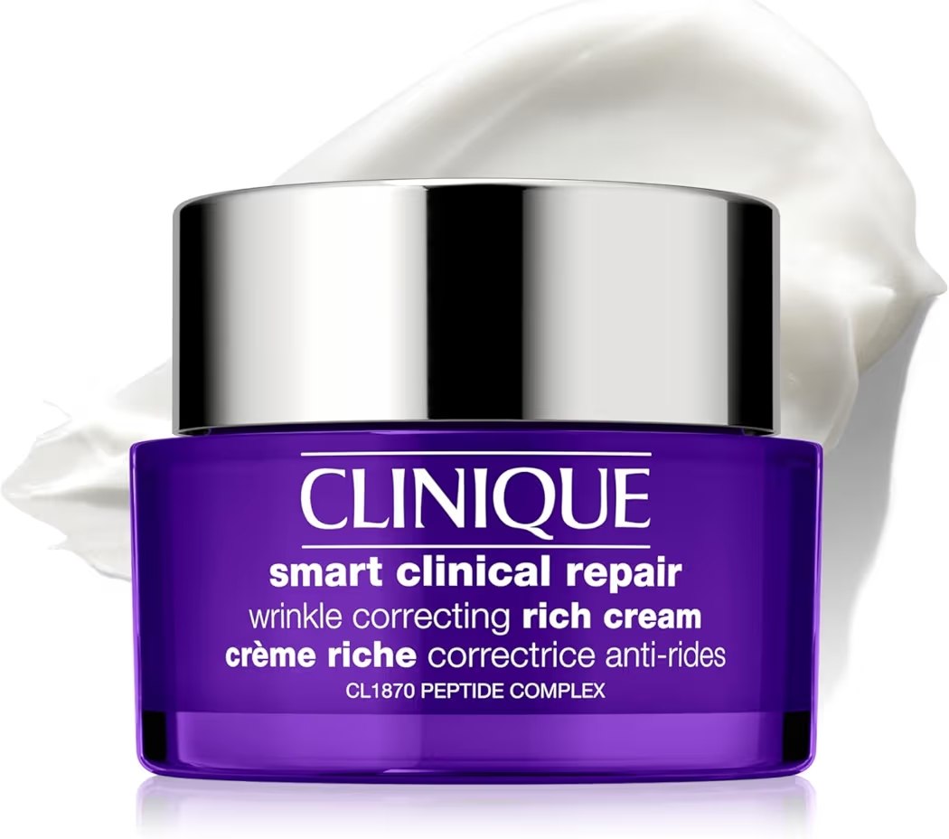 Clinique Smart Clinical Repair Wrinkle Correcting Anti Aging Rich Face Cream with Peptides + Hyaluronic Acid For Very Dr