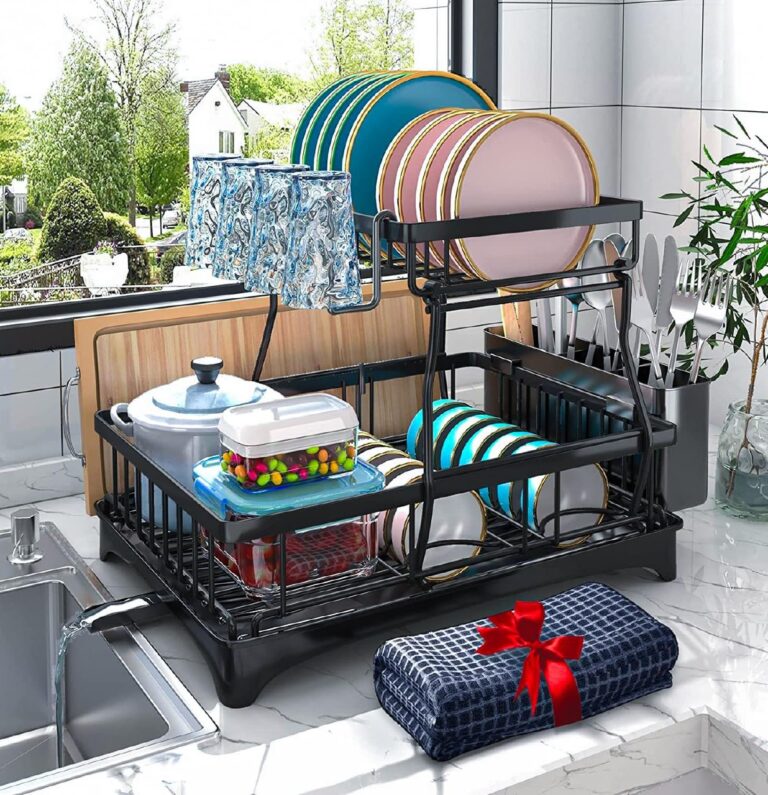🔥 Godboat 2-Tier Dish Drying Rack – Dish Rack with Auto Drain-to  — $20.47  (was $45.49)