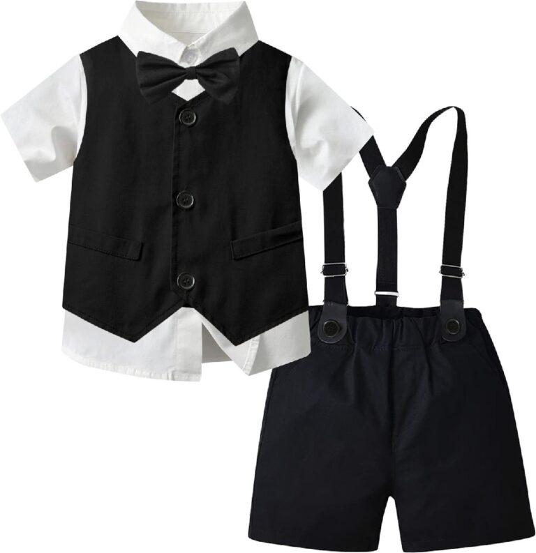 🔥 SANGTREE Baby Boy Cotton Linen Suit Wedding Ring Bearer Outfits Shorts Sets