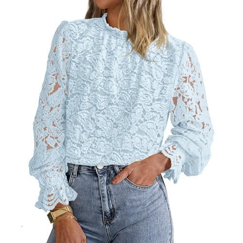 🔥 KIRUNDO Lace Tops for Women Long Sleeve Dressy Casual Blouse  — $12.99  (was $49.99)