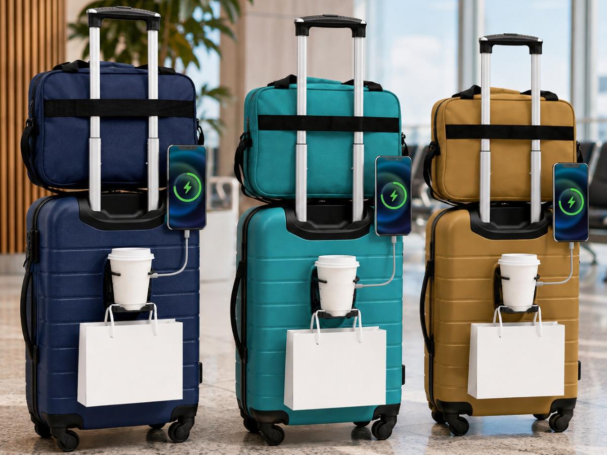 GO! Wrangler Smart Luggage Set w/ Cup Holder & USB Port