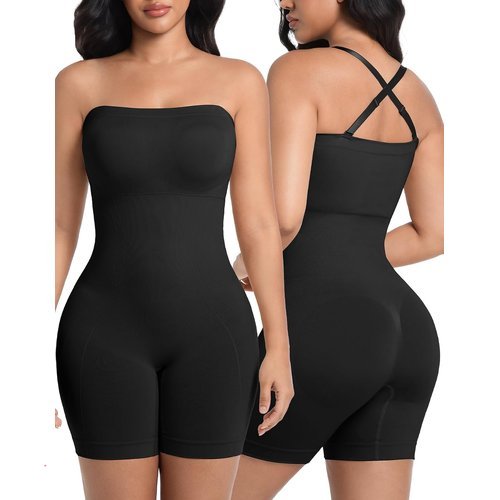 SIMIYA Shapewear Bodysuits Built in Bra, Tummy Control Strapless/strap