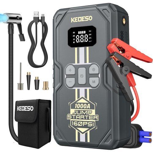 🔥 Car Jump Starter with Air Compressor 160PSI  — $45.99  (was $129.99)