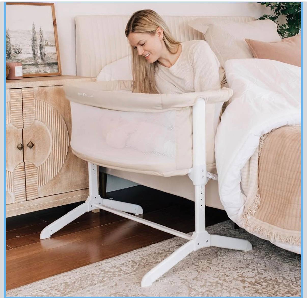 Baby Delight Beside Me Serenity Bassinet | Lightweight Bedside Sleeper & Baby Bassinet | 7-Position Height