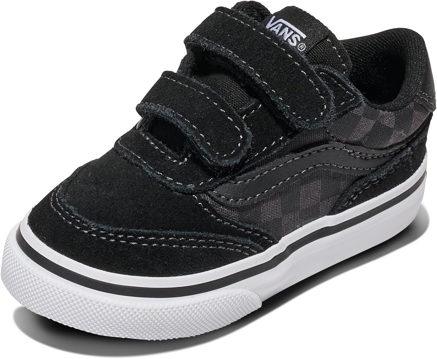 Vans Kids' Brooklyn LS V Shoe, Checkerboard Black/Asphalt