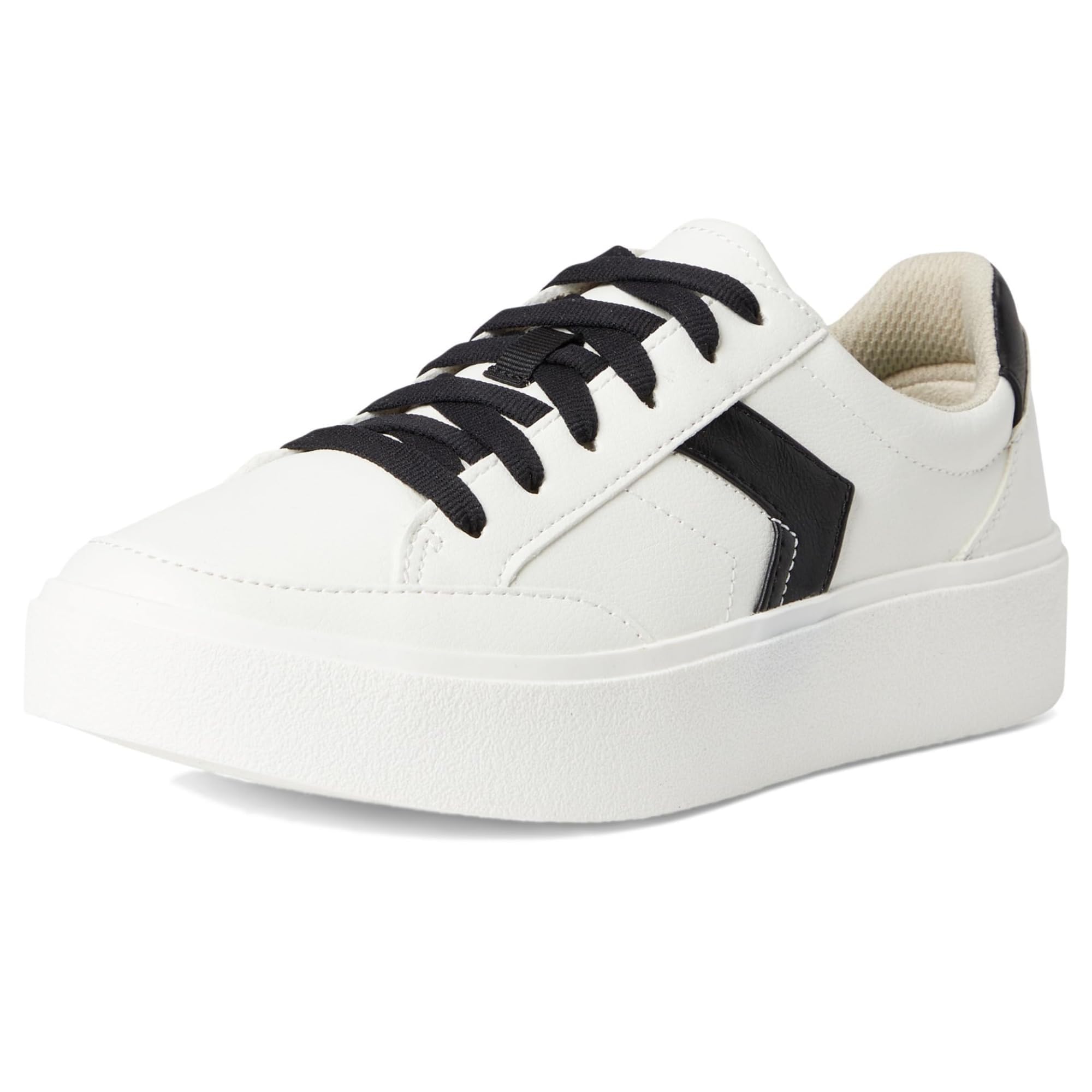 Dr. Scholl's Womens Madison Lace Sneaker Oxford White/Black Smooth 11 M