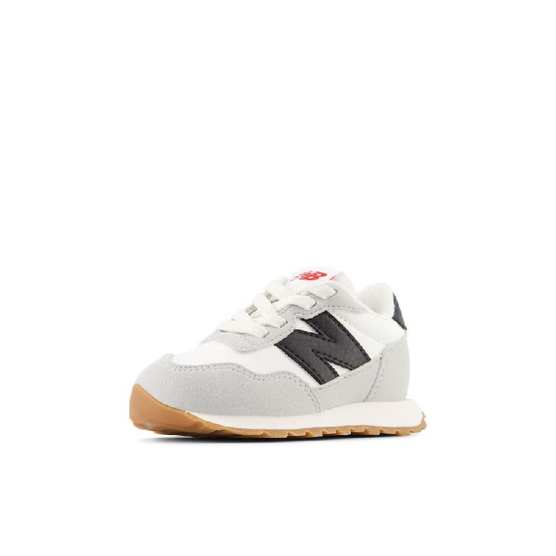 New Balance Kids 237 Bungee Sneaker, WHITE/BLACK