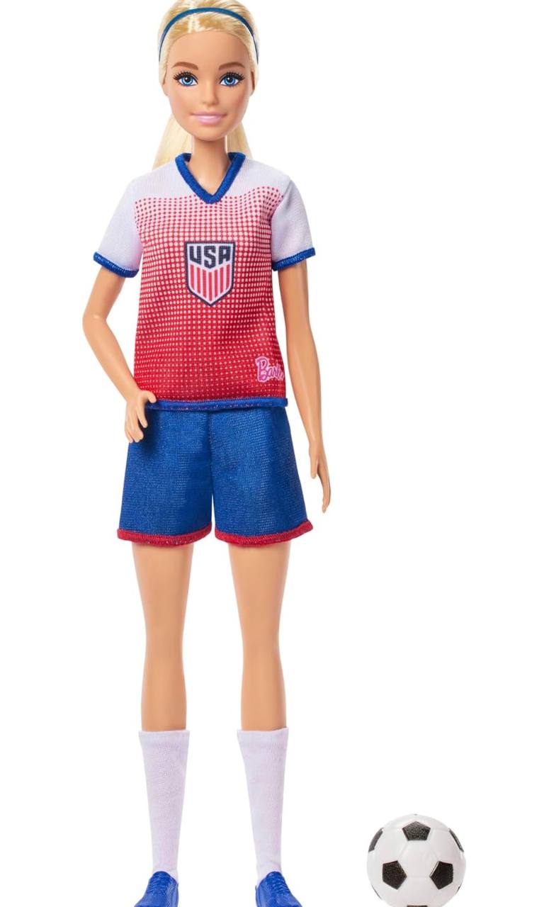 Barbie Careers USSF Soccer Fashion Doll Dressed in Removable Sport-Themed Outfit & Shoes with Accessorie