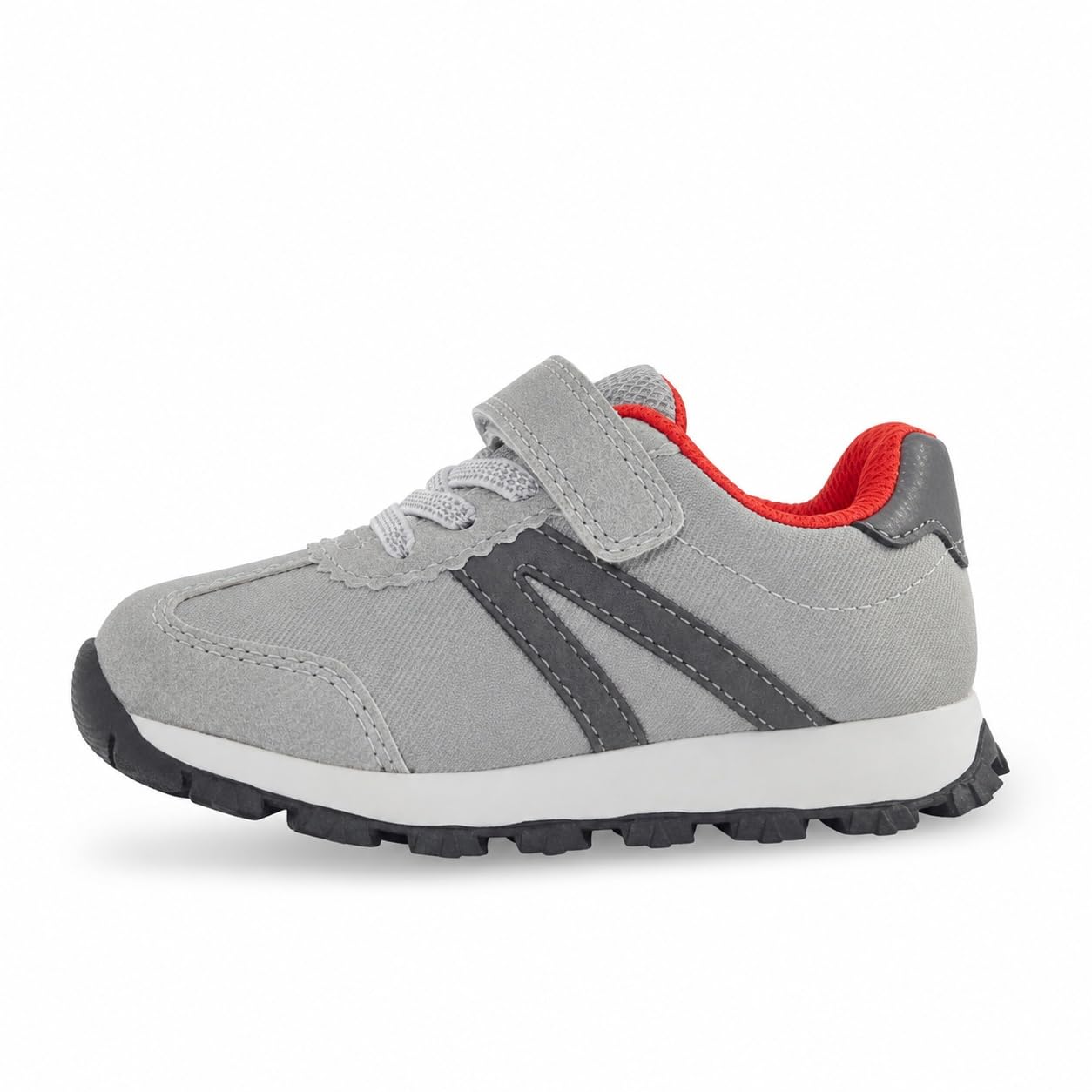 Simple Joys by Carter's Unisex-Child Bailey Sneaker, Grey/Red