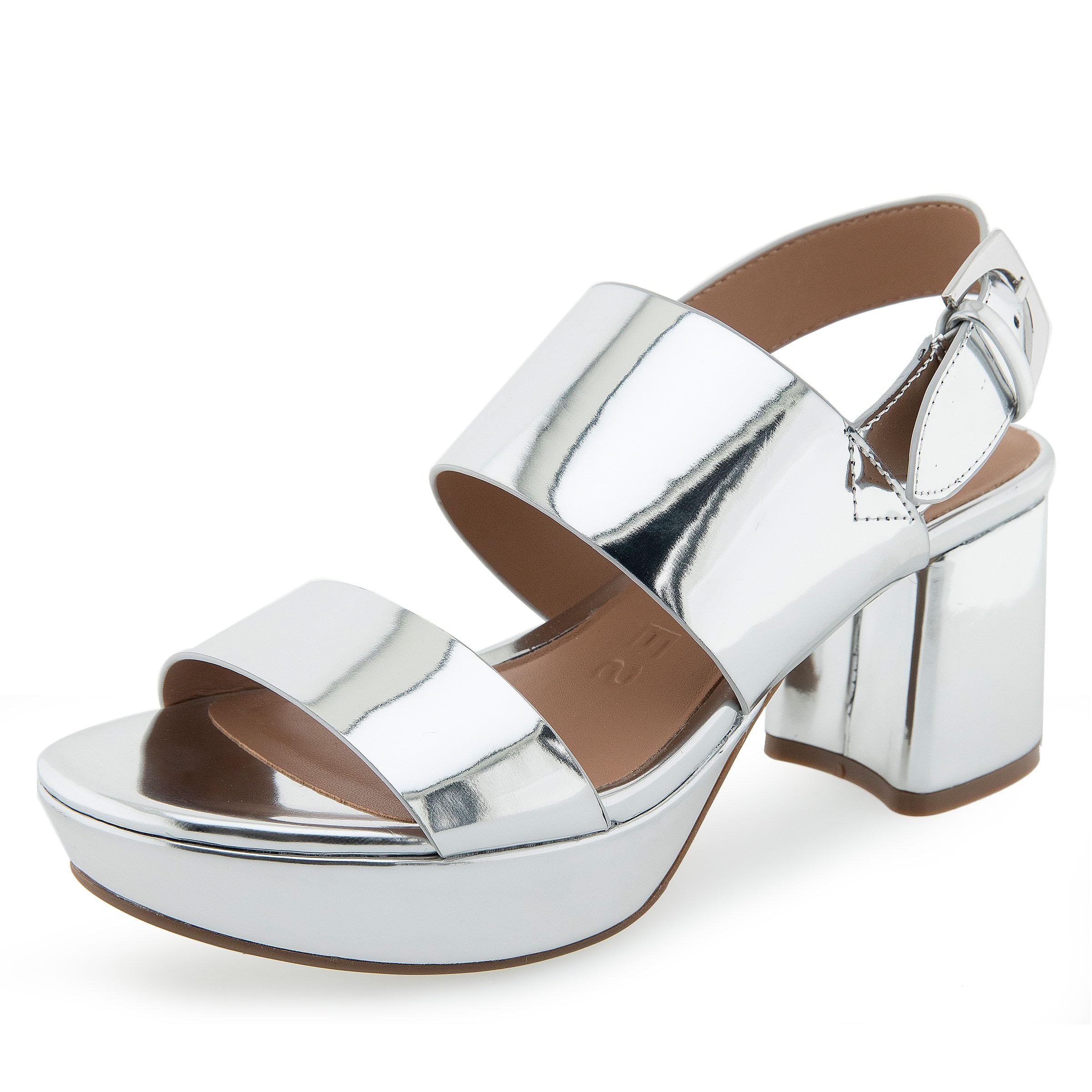 Aerosoles Women's CAMILIA Platform Sandal, Silver Metallic