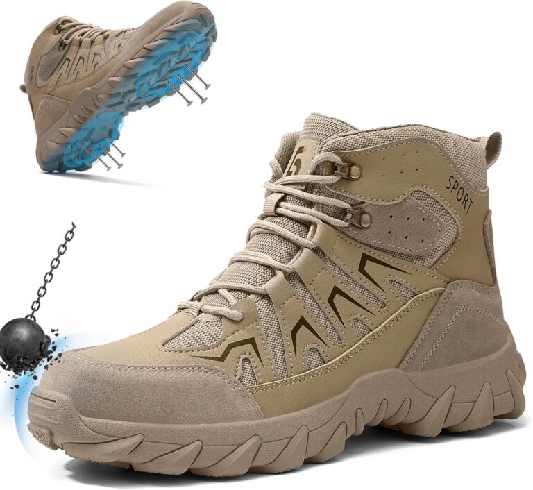 🔥 Steel Toe Work Boots for Men Cushioned High Top Safety Boots  — $15.99  (was $50.99)