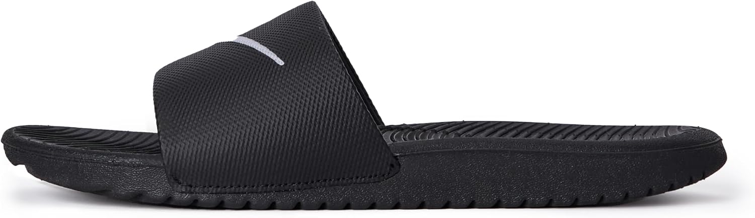 Nike Little/Big Kid's Kawa Slides, Black/White
