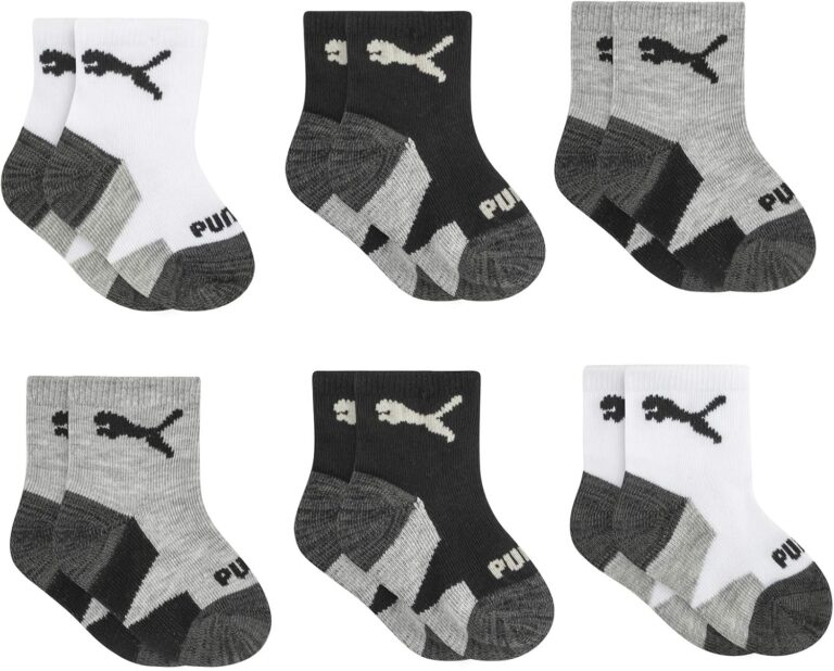 🔥 PUMA Unisex Baby 6-pack Infant Anklet Socks, Extra Cushion & Comfort-toe  — $5  (was $14)