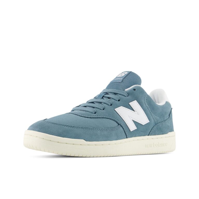 New Balance Men’s 080 Court Sneaker, Salt Water/Nb 103 White — $55.23 (was $79.99)