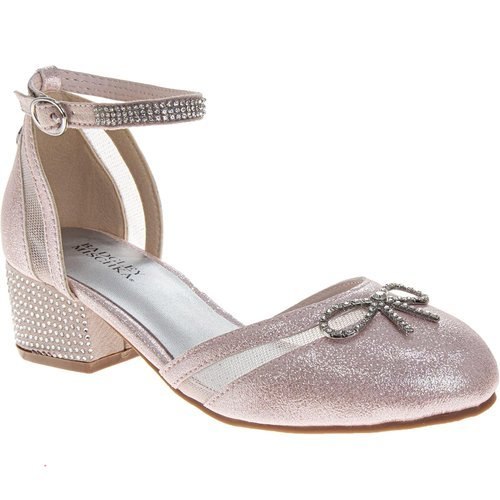 Josmo Girls Rhinestone Glitter Dress Sandal with Low Heel Fancy Sparkly Ankle — $15.20 (was $39.99)