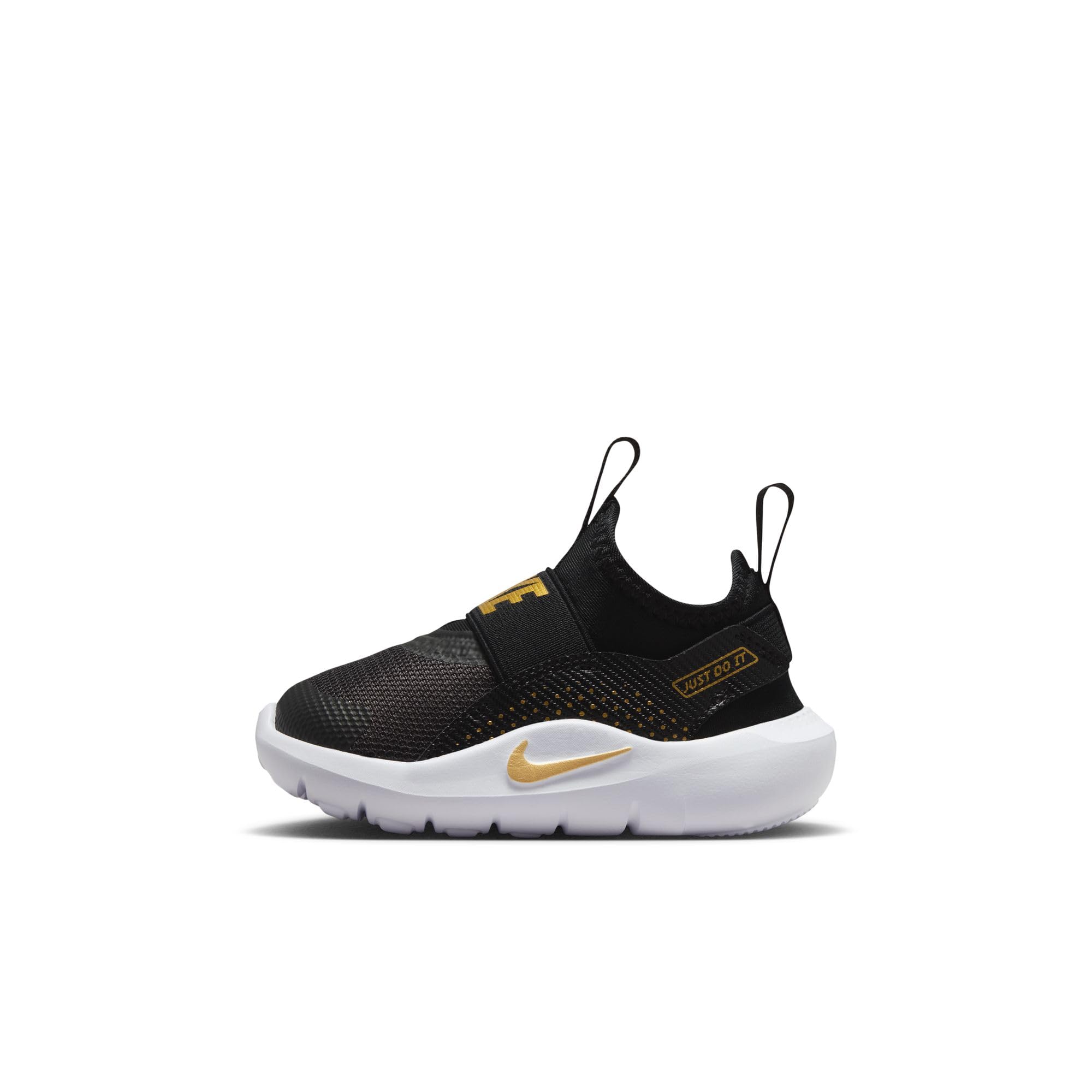 Nike Little Kids' Flex Runner 4 Shoes, Black/Metallic Gold-White